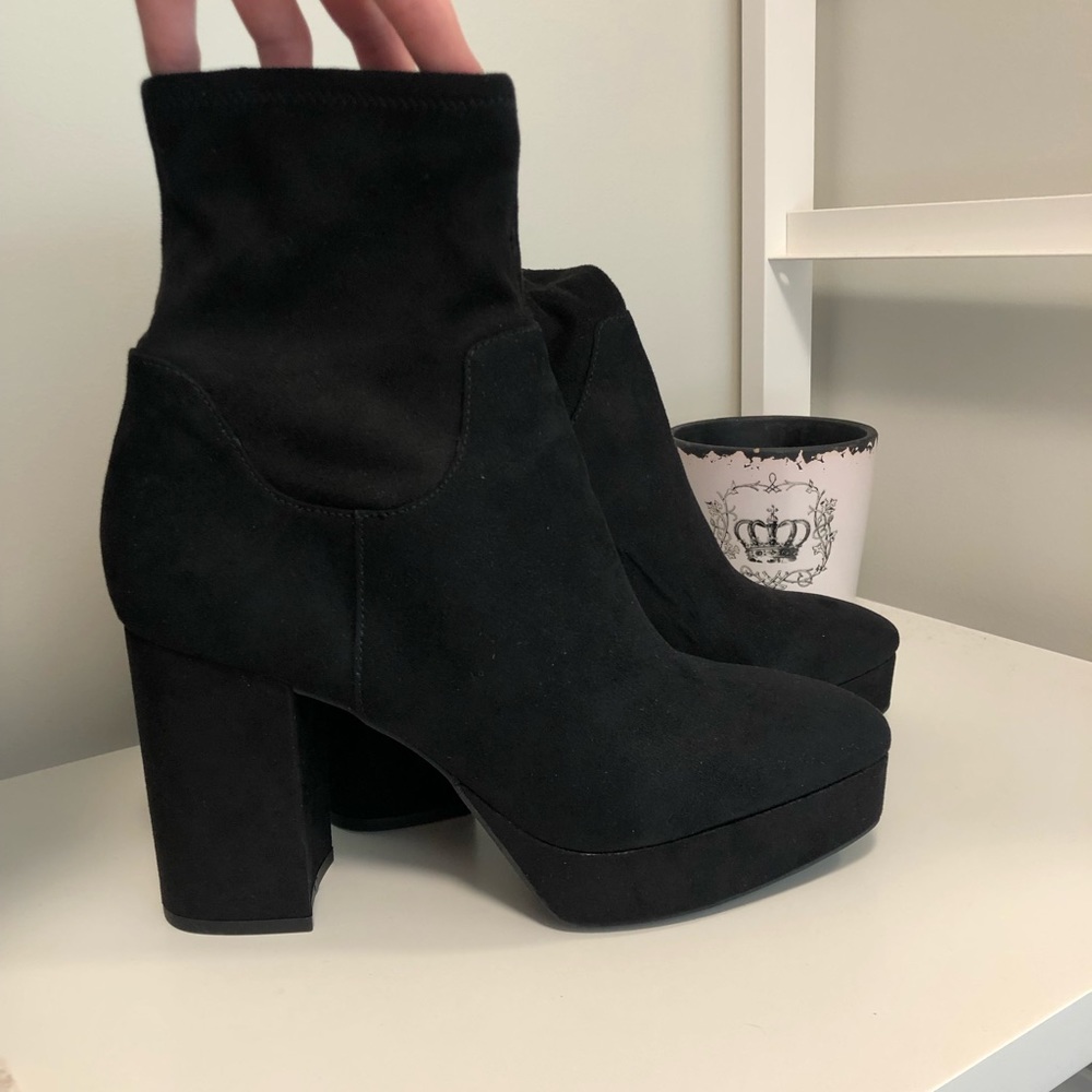 Suede platform booties